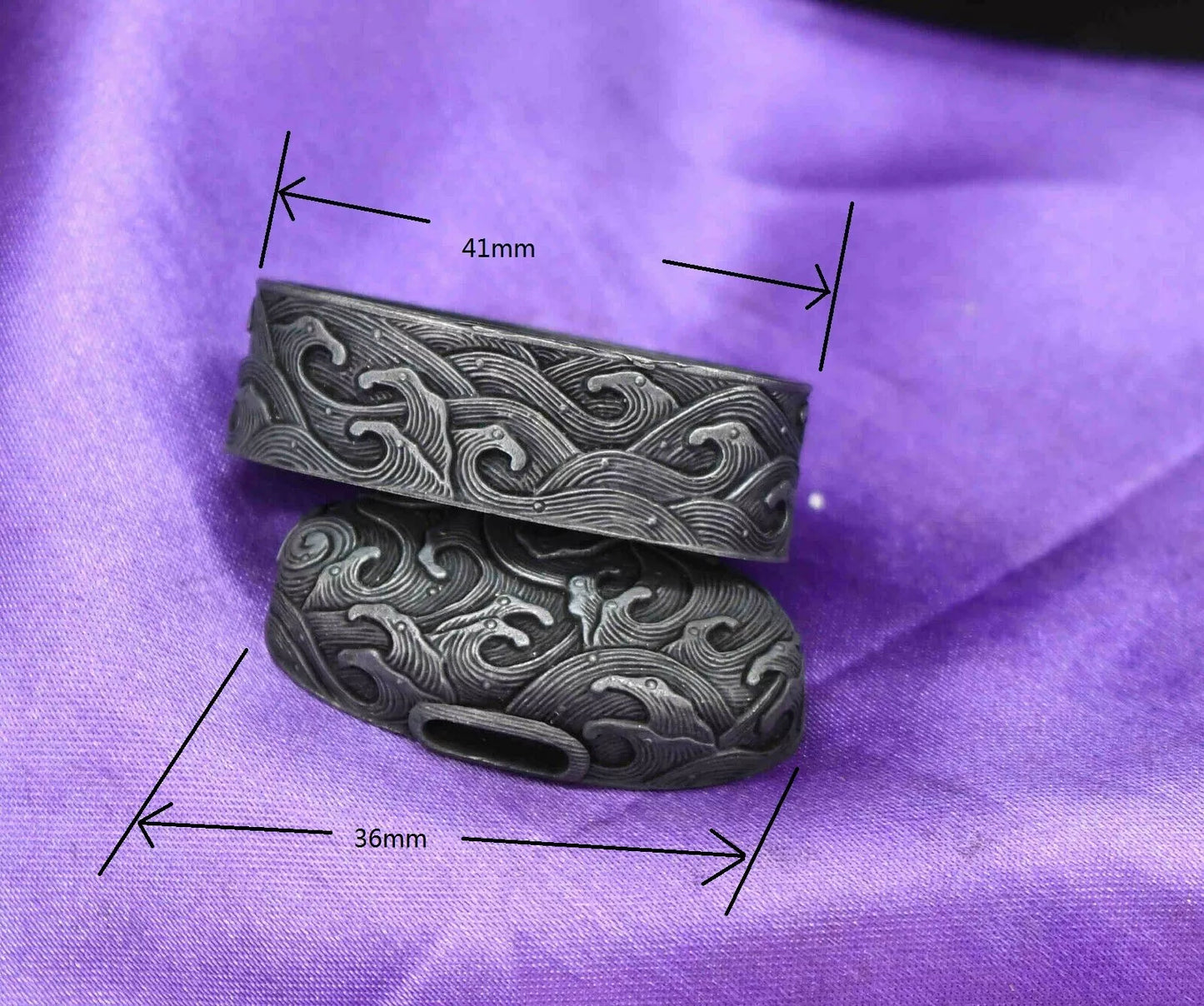 set of japanese sword fuchi kashira and kojiri for tsuka katana fuchi size 41mm
