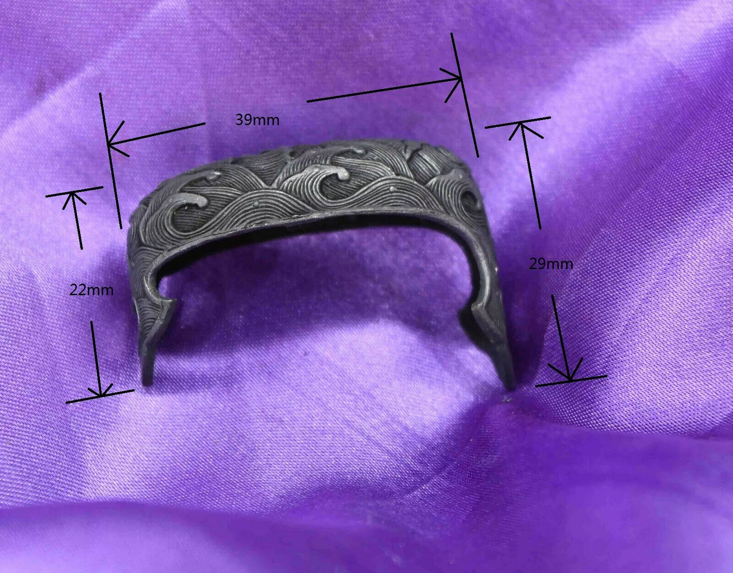 set of japanese sword fuchi kashira and kojiri for tsuka katana fuchi size 41mm