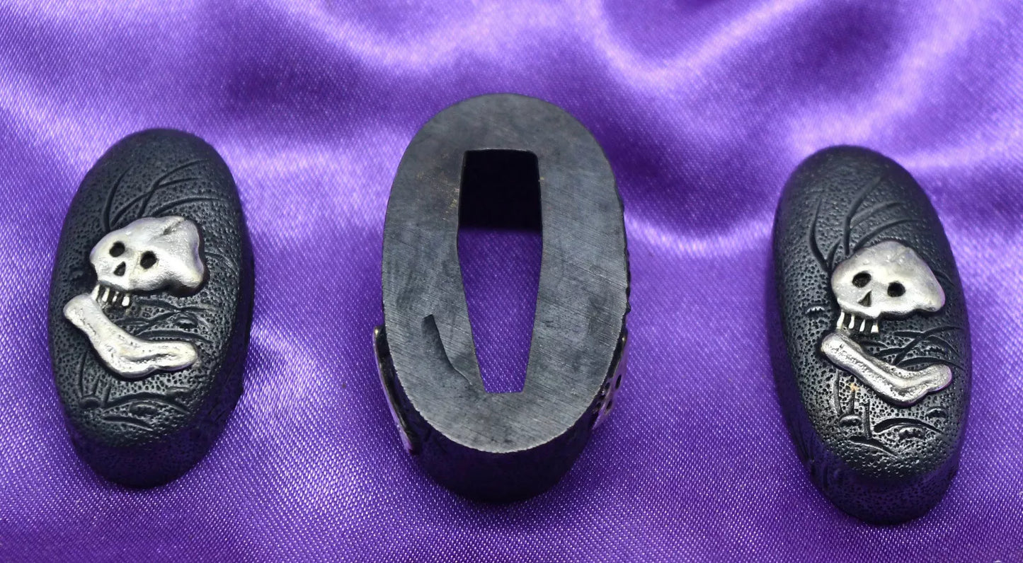 set of japanese sword fuchi kashira kojiri for tsuka katana fuchi size 40mm
