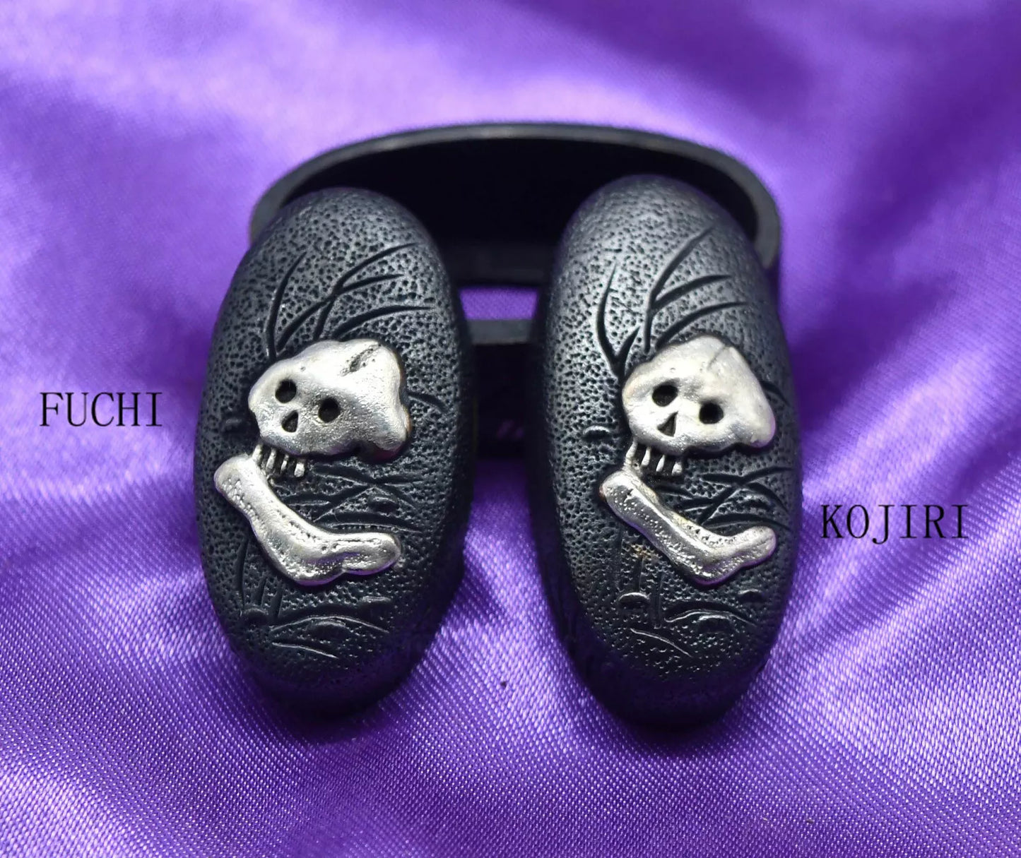 set of japanese sword fuchi kashira kojiri for tsuka katana fuchi size 40mm