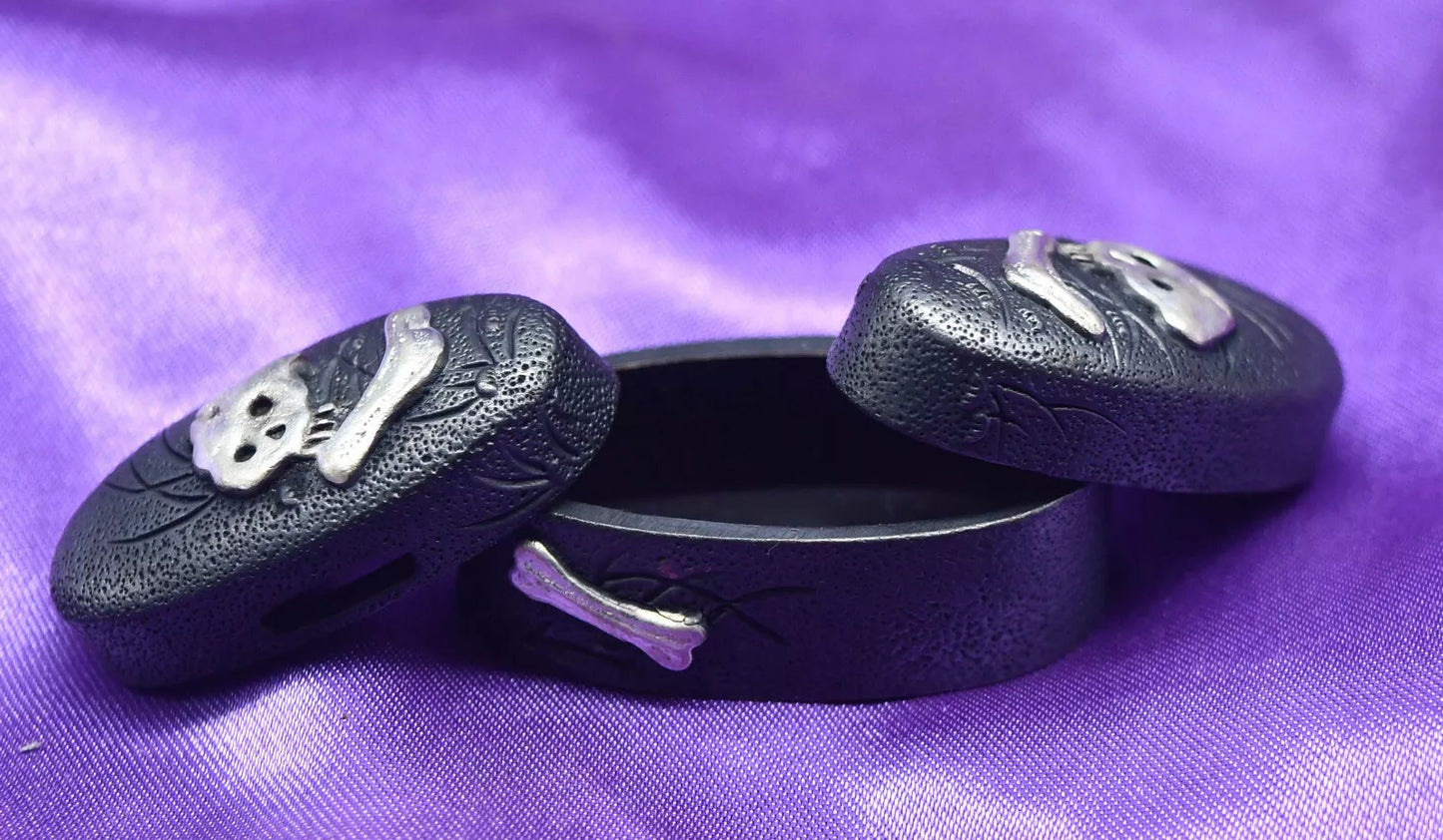 set of japanese sword fuchi kashira kojiri for tsuka katana fuchi size 40mm