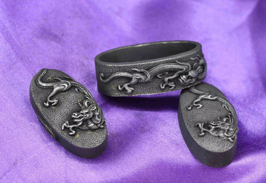 set of High Quality japanese sword fuchi kashira and kojiri for tsuka katana